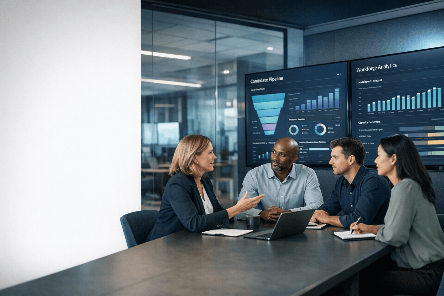HR-Team bei Recruiting- und Kapazitätsplanung